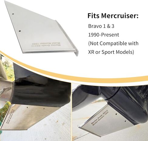 Skeg Guard 27051 for Mercury MerCruiser Bravo 1 & 3 Sterndrive 1990-Up, Marine-Grade 316 Stainless Steel Polished Protector with Drain, Easy DIY Fit (Not for XR Sport) in Kuwait
