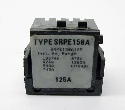 General Electric GESRPE150A125 GE SRPE150A125 125A Rating Plug, Black in Kuwait