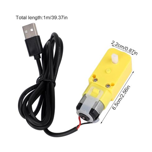 قطعتان من محرك تروس تخفيض عمود واحد TT DC 5V 59RPM، محرك DIY عالي عزم الدوران لأجزاء الطابعة ثلاثية الأبعاد روبوت السيارة الذكية المتوافق مع ملحقات إصلاح استبدال مختبر Bambu in Kuwait