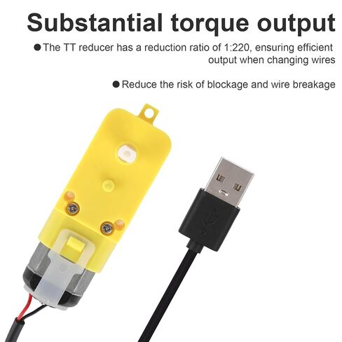 قطعتان من محرك تروس تخفيض عمود واحد TT DC 5V 59RPM، محرك DIY عالي عزم الدوران لأجزاء الطابعة ثلاثية الأبعاد روبوت السيارة الذكية المتوافق مع ملحقات إصلاح استبدال مختبر Bambu in Kuwait
