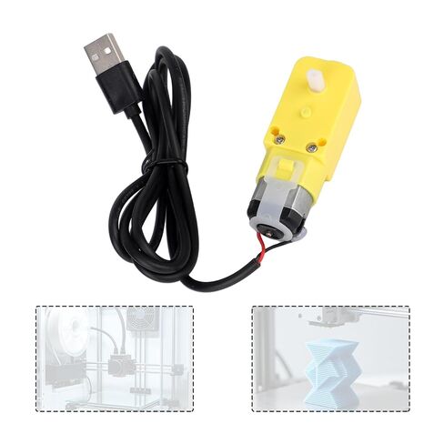 قطعتان من محرك تروس تخفيض عمود واحد TT DC 5V 59RPM، محرك DIY عالي عزم الدوران لأجزاء الطابعة ثلاثية الأبعاد روبوت السيارة الذكية المتوافق مع ملحقات إصلاح استبدال مختبر Bambu in Kuwait