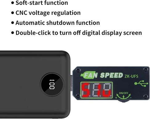 USB Motor Speed Controller for BambuLab 3D Printed Standard Part: 5W CNC Voltage Regulation Digital Display Timing Setting Soft-Start Function Screen 3D Printer Accessories in Kuwait