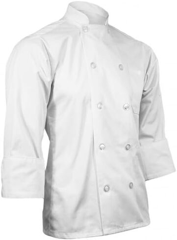 معطف الطباخ بأكمام طويلة وأزرار للجنسين من ChefsCloset in Kuwait