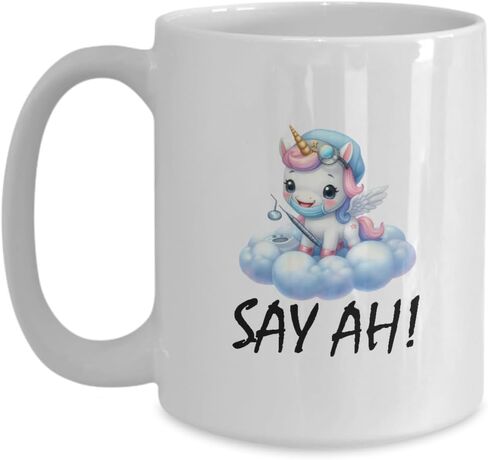 Say AH Dental Dentist Tooth Funny Unicorn Mug Gift Ideas For Women Men Dental Hygiene Hygienist in Kuwait