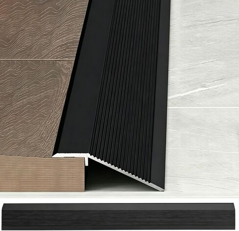Aluminum Floor Transition Strip 36″L*4″W*0.08″T-Floor Height 0.7″-1.6″ | 1 pcs, Non-Slip, Self-cutting, Waterproof, Load capacity 250kg, Threshold Ramps for Doorways Tiles Laminate Planks in Kuwait