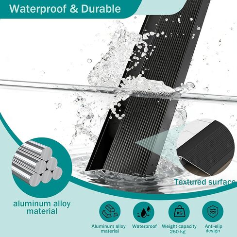 Aluminum Floor Transition Strip 36″L*4″W*0.08″T-Floor Height 0.7″-1.6″ | 1 pcs, Non-Slip, Self-cutting, Waterproof, Load capacity 250kg, Threshold Ramps for Doorways Tiles Laminate Planks in Kuwait