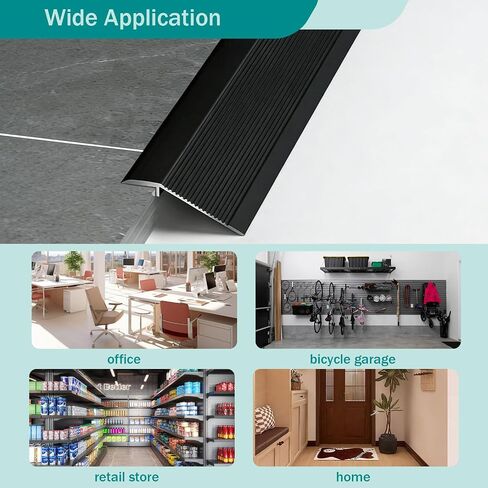 Aluminum Floor Transition Strip 36″L*4″W*0.08″T-Floor Height 0.7″-1.6″ | 1 pcs, Non-Slip, Self-cutting, Waterproof, Load capacity 250kg, Threshold Ramps for Doorways Tiles Laminate Planks in Kuwait