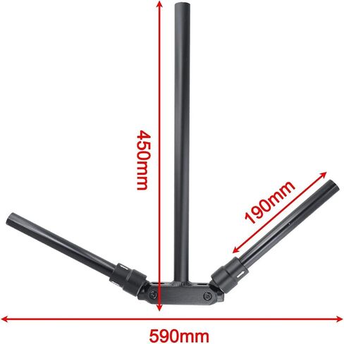 450mm T-Type Handlebar for Kugoo 10 Inch Electric Scooter, Metal Folding Kick Scooter Handle Bar Replacement Accessory, Black in Kuwait