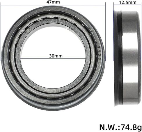 Lower Tapered roller Bearing 32906 for Kukirin G4 Scooter,Aluminum Alloy with Black Rubber Seals 47x14x12.5mm for Smooth Steering in Kuwait