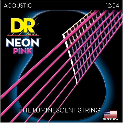 أوتار جيتار صوتي ملونة HI-DEF NEON™ (وردي، فاتح جدًا (10-48)) in Kuwait