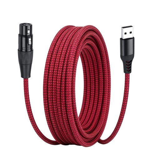 10Ft XLR to USB Microphone Cable 3-Pin XLR Female to USB A Braided Audio Cable for Mic, Recording Devic Connection(3M) in Kuwait