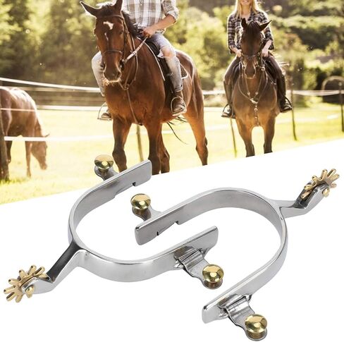Estink Western Riding Spurs Stainless Steel Roller Ball Unisex Durable Equestrian Footwear Accessory for Men Women Horsing in Kuwait