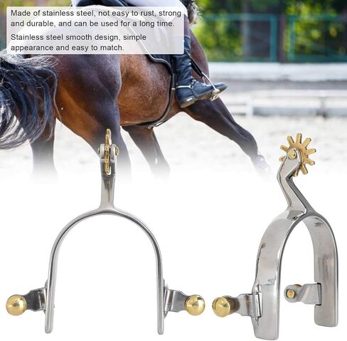 Estink Western Riding Spurs Stainless Steel Roller Ball Unisex Durable Equestrian Footwear Accessory for Men Women Horsing in Kuwait