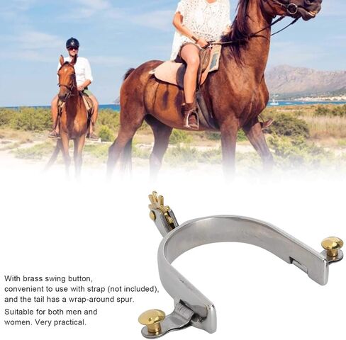 Estink Western Riding Spurs Stainless Steel Roller Ball Unisex Durable Equestrian Footwear Accessory for Men Women Horsing in Kuwait