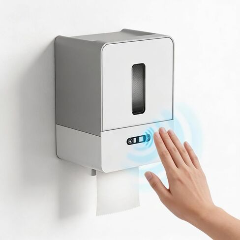 Smart Touchless Toilet Paper Dispenser, Automatic Paper Towel Dispenser, 2026 New Upgraded Electronic Senor Paper Towel Dispenser with Smart Motion Sensor and 3 Levels to Dispenser Papers (Gray) in Kuwait