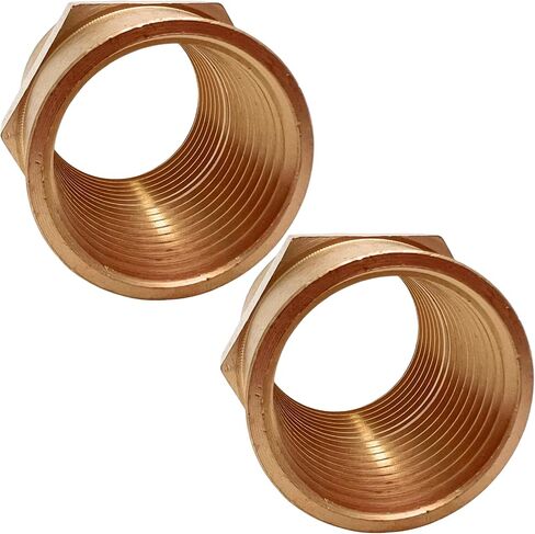 2 PCS Brass Pipe Fitting 1" x 1" Standard NPT Female Thread Coupling Coupler Hex by CX WONDERLAND in Kuwait