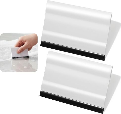Small Rubber Squeegee 2 Pcs All-Purpose Mini Soft Rubber Window Squeegee Small Squeegees Window Scrubber Scraper for Kitchens Bathroom Shower Mirrors Car Windshield （Black, White） in Kuwait