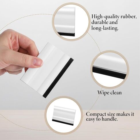 Small Rubber Squeegee 2 Pcs All-Purpose Mini Soft Rubber Window Squeegee Small Squeegees Window Scrubber Scraper for Kitchens Bathroom Shower Mirrors Car Windshield （Black, White） in Kuwait
