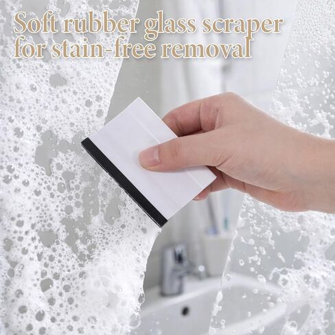Small Rubber Squeegee 2 Pcs All-Purpose Mini Soft Rubber Window Squeegee Small Squeegees Window Scrubber Scraper for Kitchens Bathroom Shower Mirrors Car Windshield （Black, White） in Kuwait