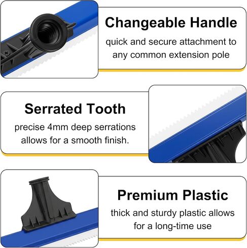 Pumtus 2 Pack Epoxy Floor Squeegees, 16 Inches Reusable Notched Squeegees with 4mm Deep Serrated Blade, Epoxy Urethane Flooring Tool for Self Leveling Cement, Urethane Epoxy Floor, Heavy Coatings in Kuwait