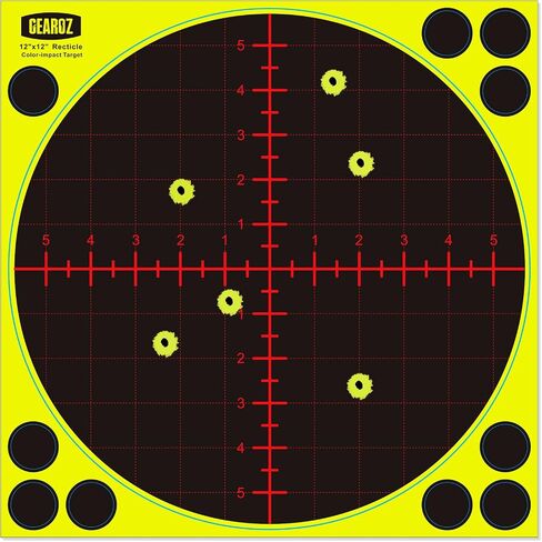 GearOZ Sight in Splatter Target 12 بوصة أهداف مستطيلة ذاتية اللصق لنطاق الرماية ونطاق Zeoring، تأثير أصفر فوري لمسدس BB، مسدس الحبيبات، Airsoft، ممارسة إطلاق النار بالبندقية، 10/30 قطعة in Kuwait