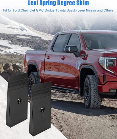2 pcs 2.5 Inch 8 Degree Spring Degree Shims Pinion Angle Correction Shims Suspension Axle Shims Fit for Ford Chevrolet GMC Dodge Toyota Suzuki Jeep Nissan Beveled Leaf Spring Suspension Wedges in Kuwait