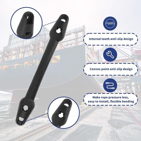 2pcs Boat Mooring Snubber, Heavy-Duty Boat Mooring Snubber Dock Line Accessories Anti-Slip Design Whips with Raised Points Fit for 3/8" - 7/16" (9.5-11mm) in Kuwait