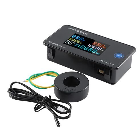 AC Voltage Current Meter, Switching Transformer Voltage Monitor Tester 0-100A AC50-300V Voltage Current Power Electric Energy Electrical Multi Tester LCD Digital Display KWH Reader in Kuwait