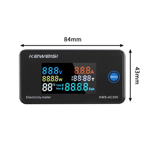 AC Voltage Current Meter, Switching Transformer Voltage Monitor Tester 0-100A AC50-300V Voltage Current Power Electric Energy Electrical Multi Tester LCD Digital Display KWH Reader in Kuwait