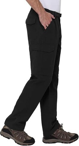 بنطال كارجو قابل للتحويل للمشي لمسافات طويلة في الهواء الطلق للرجال من BC Clothing (أسود، Lx30) in Kuwait