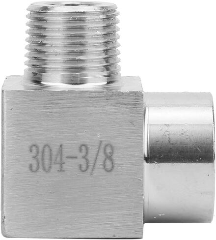 BSPP Female to Male Thread Elbow Connector Pipe Fitting Adapter 304 Stainless Steel - Quick Coupling for Air and Pneumatic Equipment, Rust - and Durable (3/8") in Kuwait