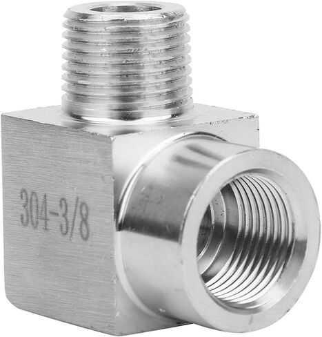 BSPP Female to Male Thread Elbow Connector Pipe Fitting Adapter 304 Stainless Steel - Quick Coupling for Air and Pneumatic Equipment, Rust - and Durable (3/8") in Kuwait