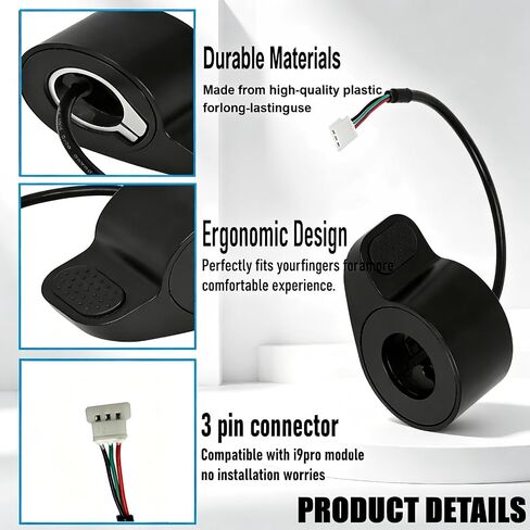 I9 Thumb Throttle Compatible with Iscooter I9/I9M/I9 Pro/I9 Max, Scooter Accelerator Replacement Throttle Speed Control Handlebar Assy, Thumb Dia Accelerator Replacement Parts in Kuwait