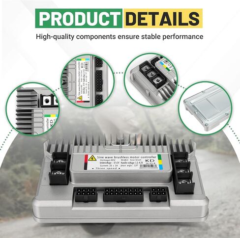 وحدة تحكم بمحرك بدون فرش بموجة جيبية 48 فولت متوافقة مع سكوتر كهربائي OOTD T10، استبدال صندوق التحكم 25A 3 سرعات، تسارع سلس منخفض الضوضاء in Kuwait