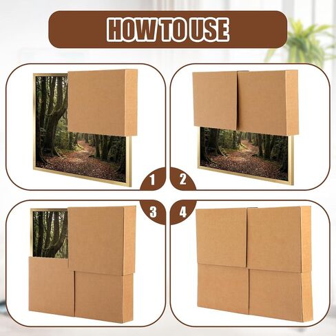 5 Sets 20 Pcs Large TV Picture Mirror Moving Boxes, 40" x 30" x 4" Corrugated Cardboard Adjustable Shipping Boxes for Moving Picture Packing TV Glass Storage Supplies in Kuwait