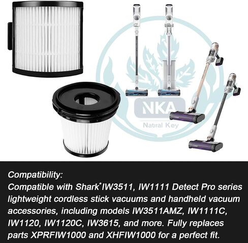 استبدال مرشحات IW3511 IW1111 HEPA لمرشحات Shark Detect Pro، مكنسة كهربائية لاسلكية خفيفة الوزن، تتضمن 1 HEPA و2 مرشحات ما قبل المحرك، متوافقة مع نظام التفريغ التلقائي IW1120، 3 عبوات in Kuwait