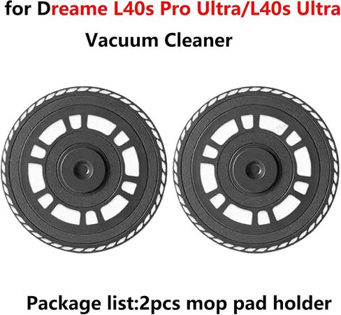 حامل وسادات الممسحة لـ Dreame L40s Pro Ultra/L40s Ultra مكنسة كهربائية ممسحة قماشية ممسحة قطعة قماش (أسود، قطعتان حامل وسادة ممسحة) in Kuwait
