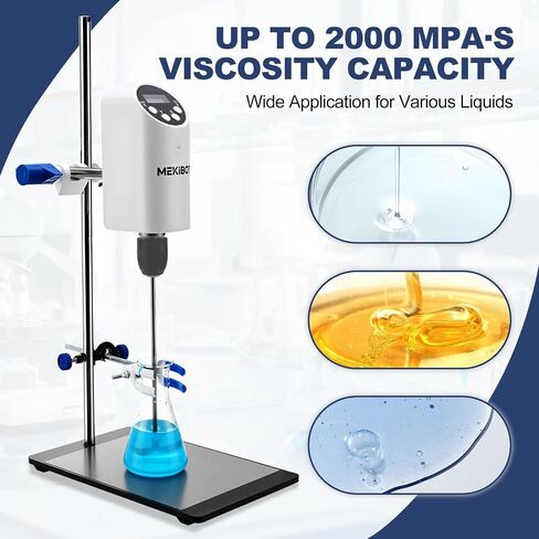 Digital Overhead Stirrer, 20L Capacity, 40N·cm Torque, 100-2000rpm Lab Mixer with Timer, Overload Protection & 2 Stirring Rods Included in Kuwait