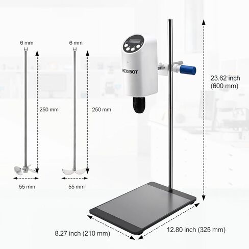 Digital Overhead Stirrer, 20L Capacity, 40N·cm Torque, 100-2000rpm Lab Mixer with Timer, Overload Protection & 2 Stirring Rods Included in Kuwait