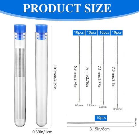 3D Printer Nozzle Cleaning Needles, 50 Pcs Stainless Steel Nozzle Cleaner | Dia 0.2mm/0.25mm/0.3mm/0.35mm/0.4mm Multi Sizes 3D Printer Accessories in Kuwait