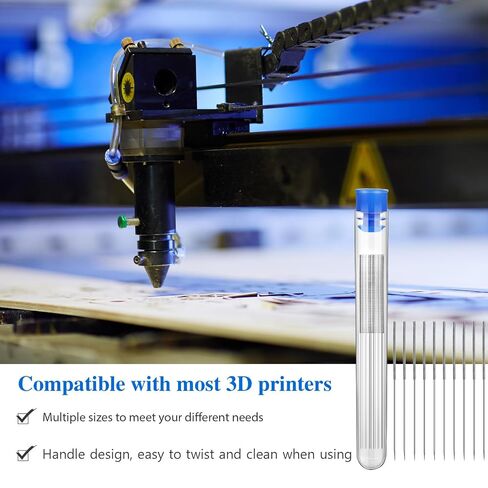 3D Printer Nozzle Cleaning Needles, 50 Pcs Stainless Steel Nozzle Cleaner | Dia 0.2mm/0.25mm/0.3mm/0.35mm/0.4mm Multi Sizes 3D Printer Accessories in Kuwait