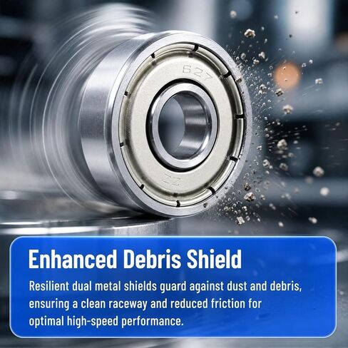 Double Metal Shielded High Speed Chrome Steel 627ZZ Deep Groove Ball Bearings 7x22x7 mm Double Metal Shielded Chrome Steel High Speed 10 Pack for Quad Roller Artistic Skates 3D Printers Motors in Kuwait