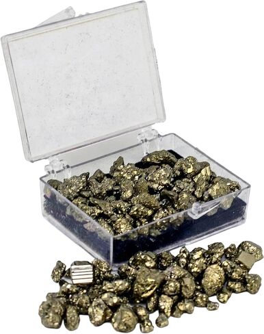 Pirate Gold - Fools Gold Treasure Box | Real Iron Pyrite Display Case | Mini Gold-Like Minerals for Pirate-Themed Treasure Hunting, Adventure Decor Collection in Kuwait