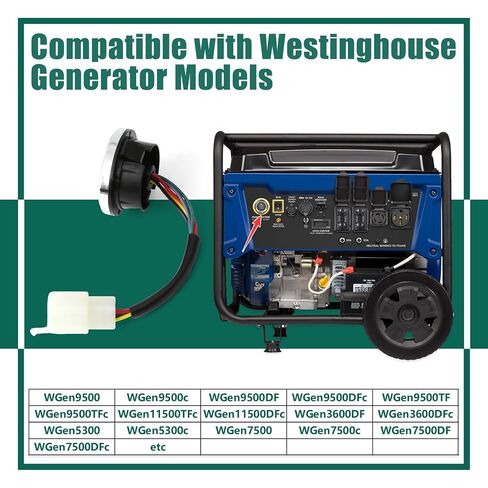 YUXIVCNE محرك بدء إيقاف دفع التبديل متوافق مع مولدات وستنجهاوس WGen9500 WGen9500c WGen9500DF WGen9500DFc WGen9500TF WGen3600DF WGen3600DFc WGen5300 WGen5300c، التحكم بلمسة واحدة in Kuwait
