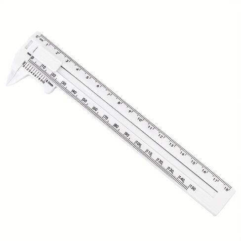 1 Piece Multi-Function Plastic Vernier Caliper | Dual Scale Inch/Metric Precision Measuring Tool for Jewelry Making, DIY Crafts, Students & Industrial Use (White) in Kuwait