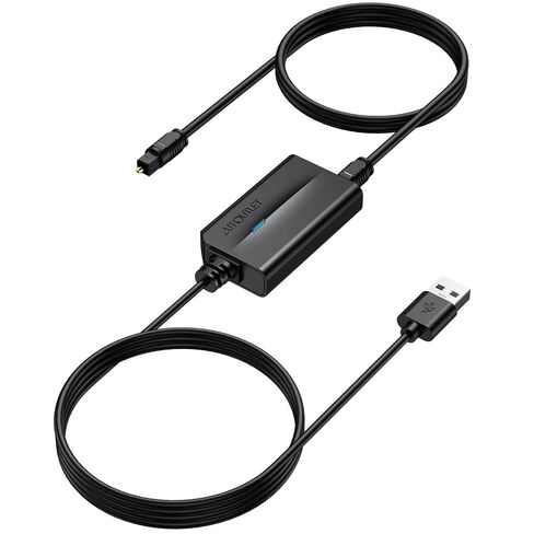 AUTOUTLET USB إلى محول الصوت البصري، 96 كيلو هرتز USB A إلى SPDIF محول الصوت البصري، التوصيل والتشغيل، كابل 2 متر للكمبيوتر الشخصي، الكمبيوتر المحمول، Mac إلى Soundbar، DAC، المسرح المنزلي in Kuwait