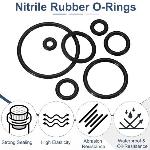 120pcs Nitrile Rubber O-Rings (5/16 Inch ID 15/32 Inch OD 1/16 Inch Width) - NBR Sealing Gasket 70A Durometer Oil Resistant, for Hydraulic Plumbing Hose Faucet Machine Repair in Kuwait