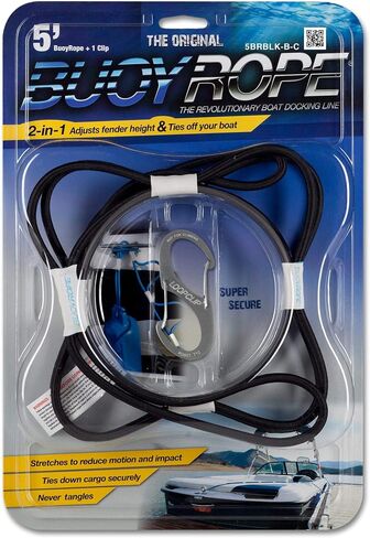 LoopRope Heavy Duty Buoy Rope with Hooks – Adjustable Boat Fender Line & Dock Tie Down System, Patented Multi-Loop Docking Rope for Boats, Kayaks & PWC, Knot Free Marine Accessory, Loop Clip & Go in Kuwait
