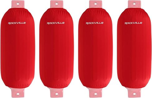 حذاء Rockville C1030R مقاس 10x30 باللون الأحمر، قماش مطاطي، حماية من الأشعة فوق البنفسجية، مقاوم للتآكل، يمكن غسله في الغسالة، لمصدات القوارب، 4 قطع in Kuwait