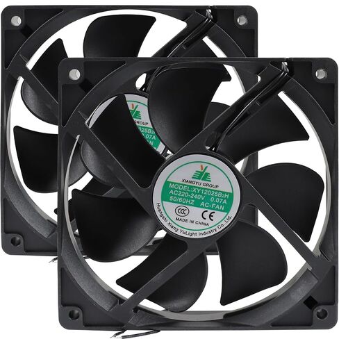 XY12025B2H EC 12025 Cooling Fan, XY-12025B2H 220-240V 0.07A Boosting High Air Volume Cabinet Case Fan Replacement Parts, 50/60Hz, Size: 120×120×25mm, 7 Fan Blade (2) in Kuwait